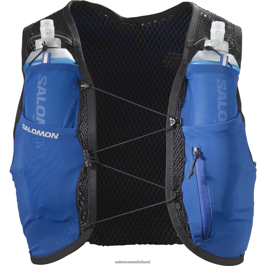 hardloopvest voor heren inclusief flacons - actieve huid 4 op internet surfen/zwart NTFJN6332 Salomon