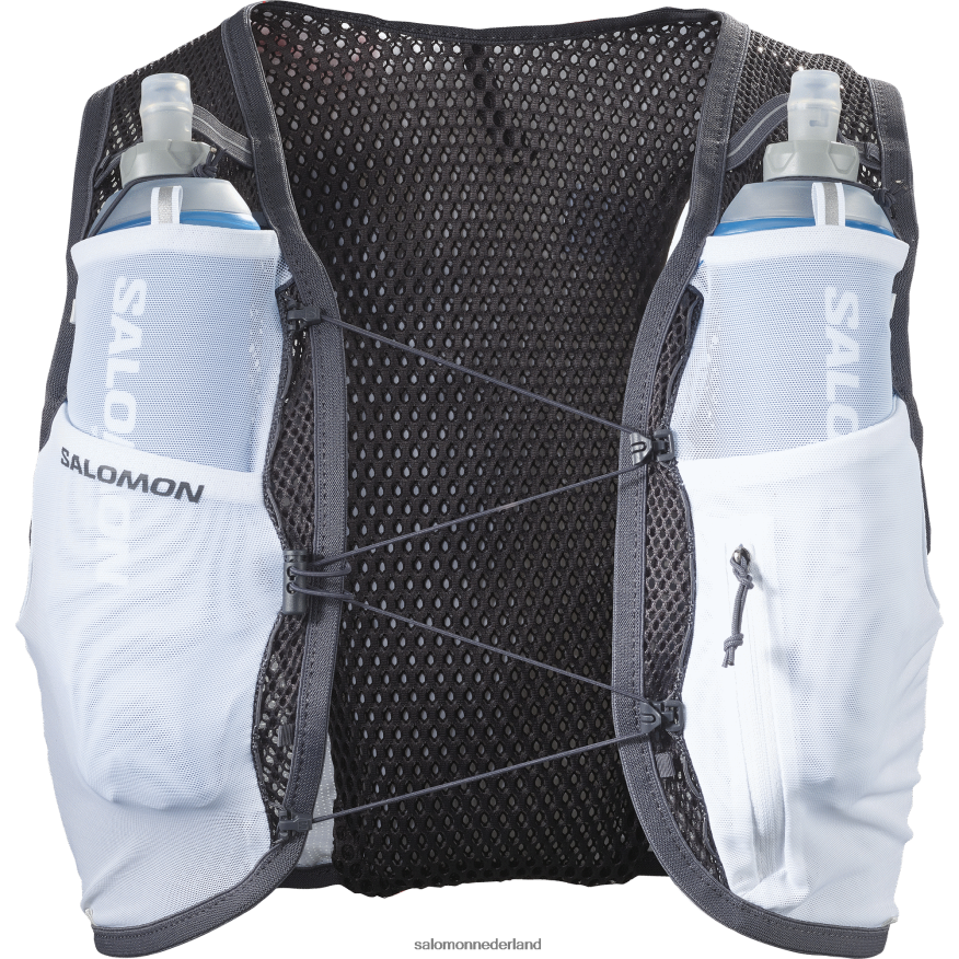 hardloopvest voor heren inclusief flacons - actieve huid 4 wit/ebbenhout NTFJN6333 Salomon