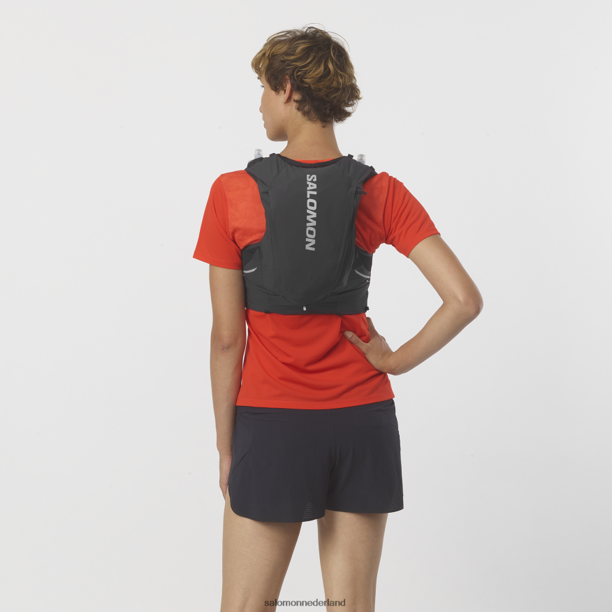 hardloopvest voor heren inclusief flacons - sense pro 10 zwart/ebbenhout NTFJN6341 Salomon