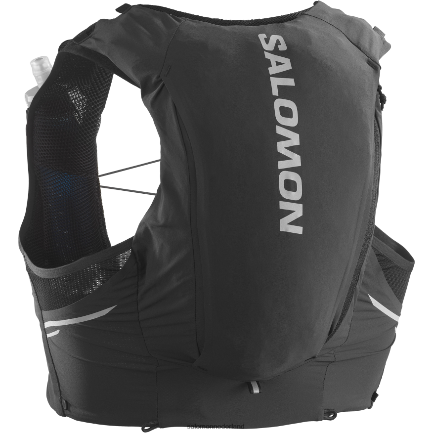 hardloopvest voor heren inclusief flacons - sense pro 10 zwart/ebbenhout NTFJN6341 Salomon