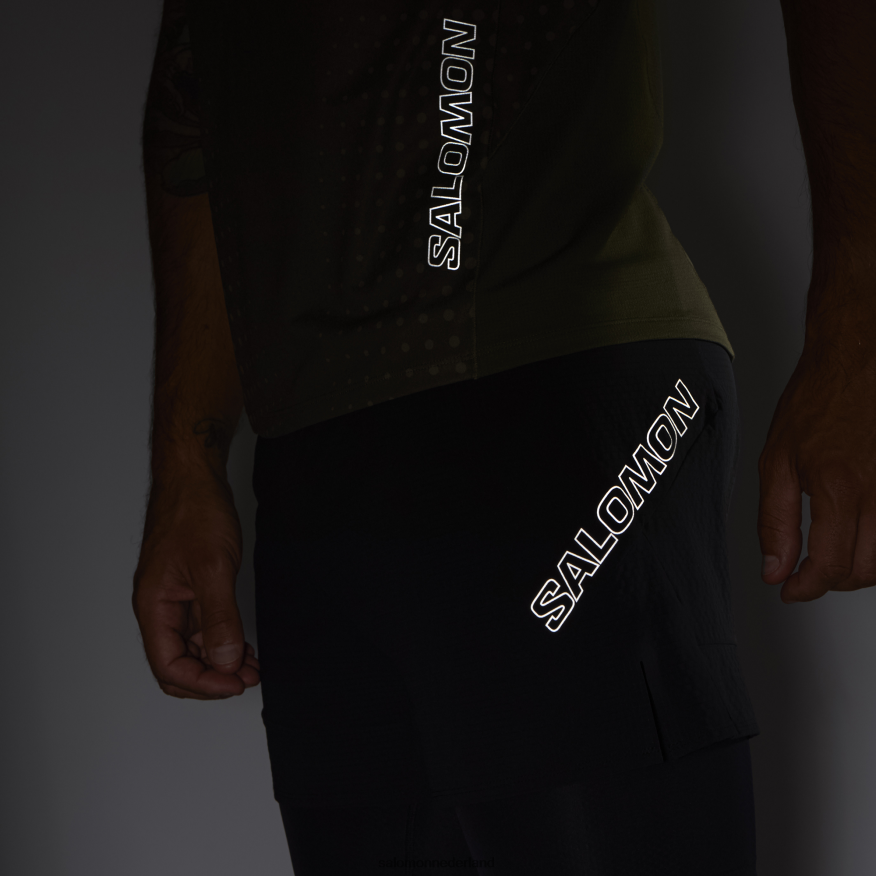 herenshort - sense aero 2in1 diep zwart NTFJN6292 Salomon