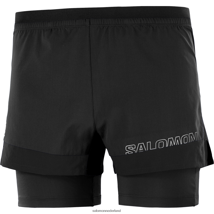 herenshorts - kruis 2in1 diep zwart NTFJN6281 Salomon
