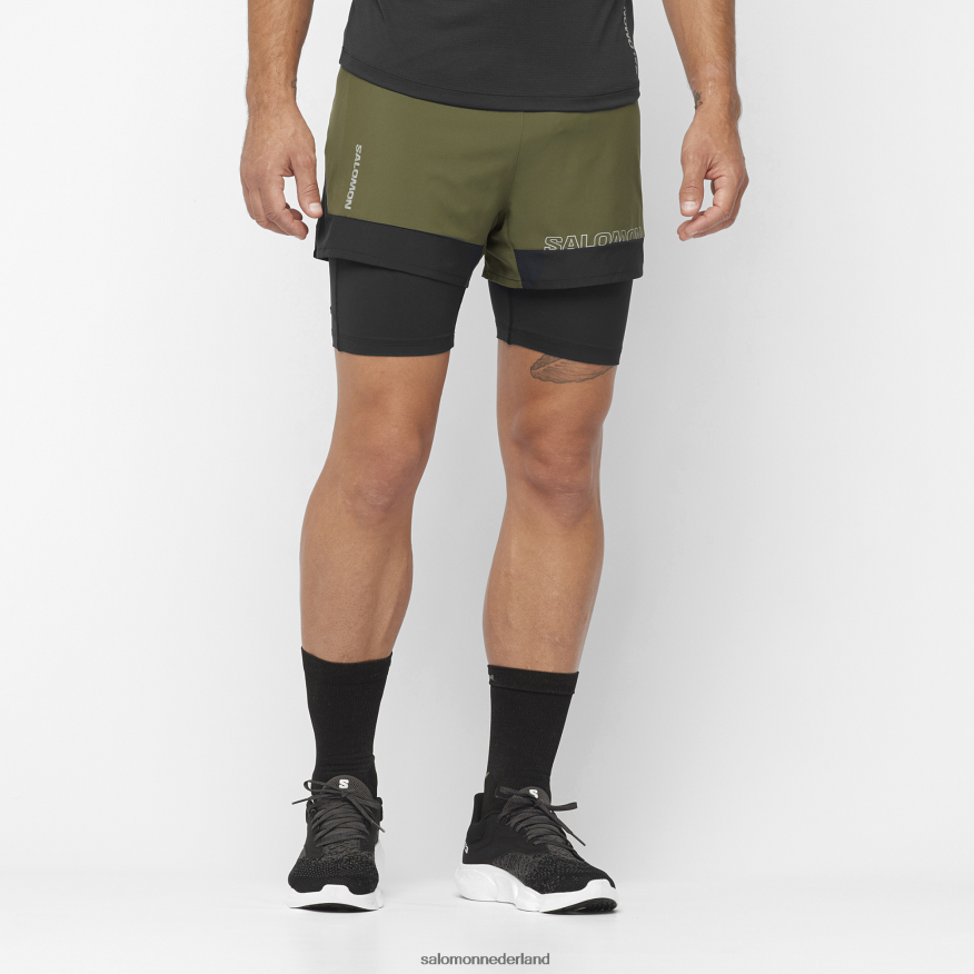 herenshorts - kruis 2in1 druivenblad/diepzwart NTFJN6278 Salomon