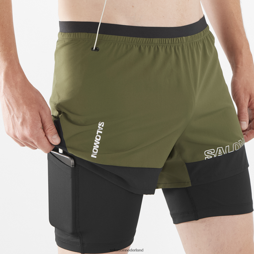 herenshorts - kruis 2in1 druivenblad/diepzwart NTFJN6278 Salomon