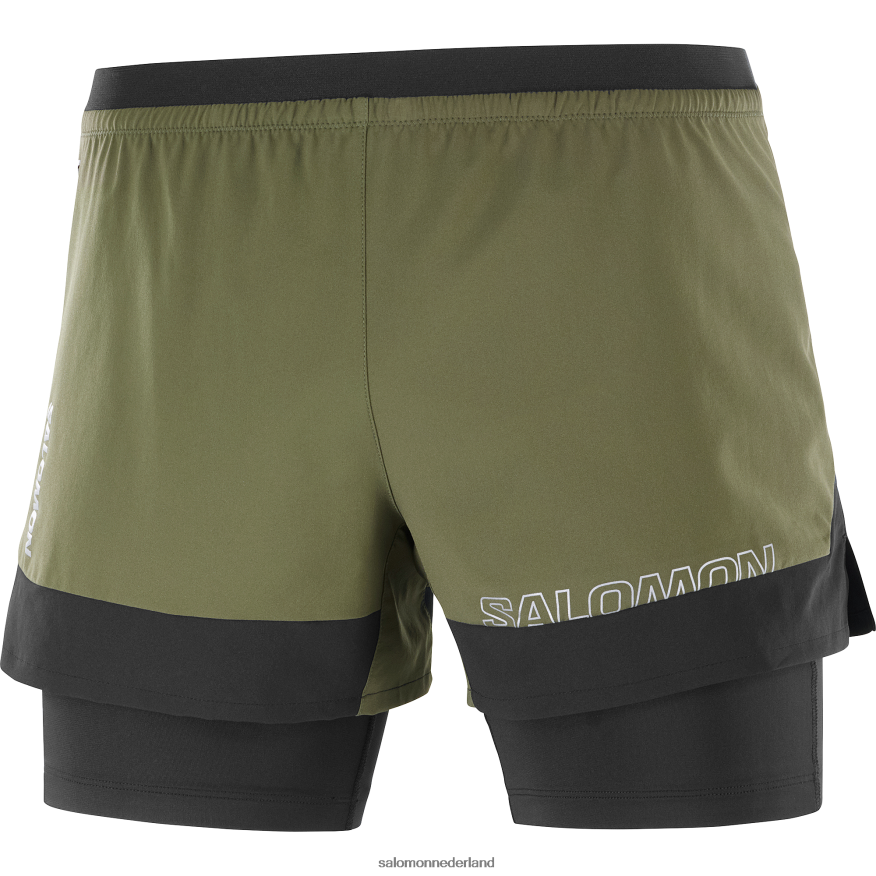 herenshorts - kruis 2in1 druivenblad/diepzwart NTFJN6278 Salomon