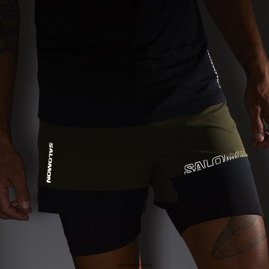 herenshorts - kruis 2in1 druivenblad/diepzwart NTFJN6278 Salomon