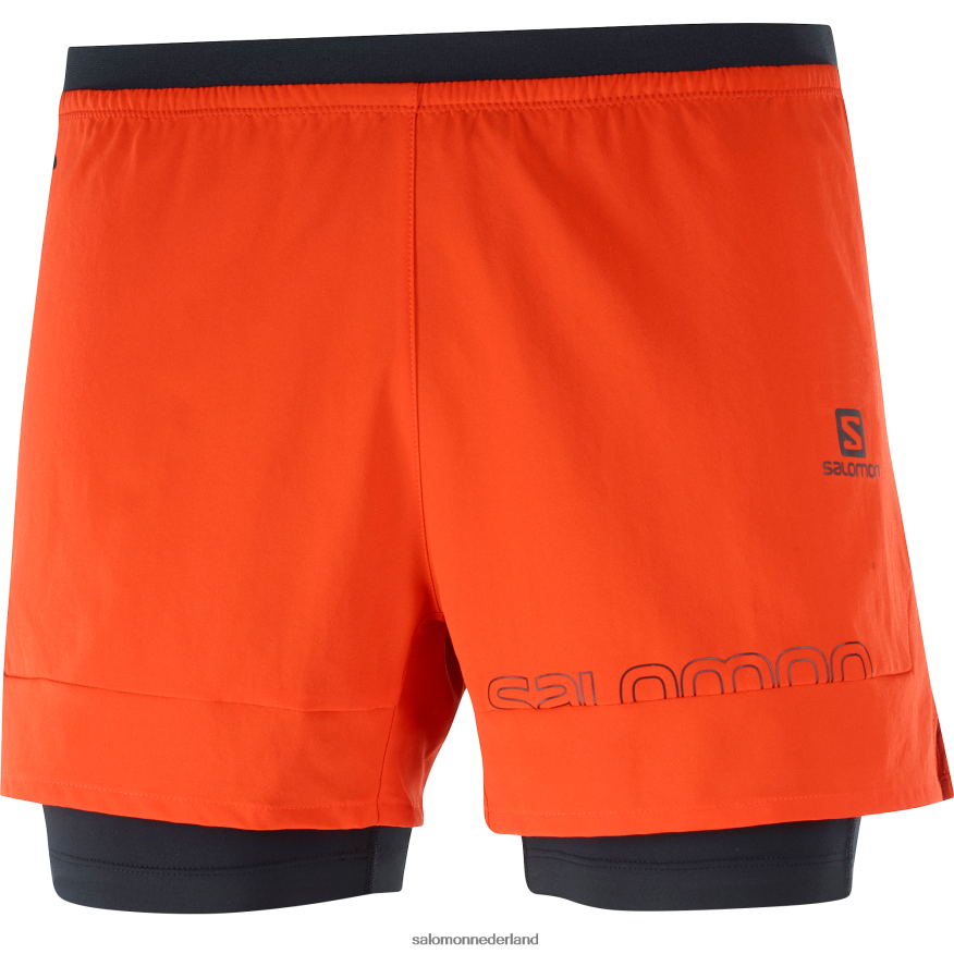 herenshorts - kruis 2in1 vurig rood NTFJN6284 Salomon