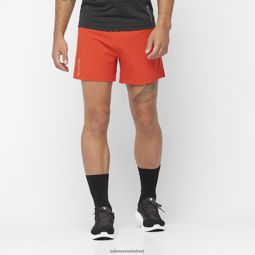 herenshorts - kruis 5 vurig rood NTFJN6275 Salomon