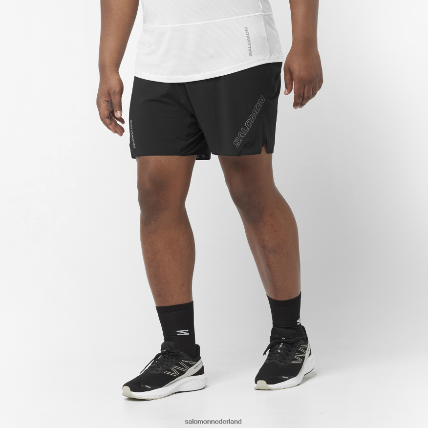herenshorts - sense aero 5 diep zwart NTFJN6289 Salomon