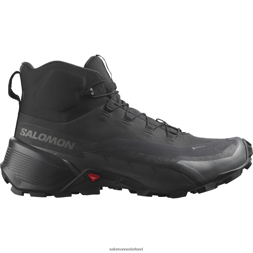 heren wandelschoenen - cross hike 2 mid gore-tex breed zwart/magneet NTFJN619 Salomon