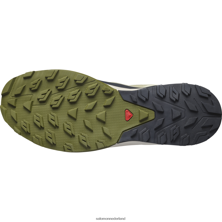 heren wandelschoenen - outrise clima waterdicht mosgrijs/olijfnacht/suikeramandel NTFJN654 Salomon