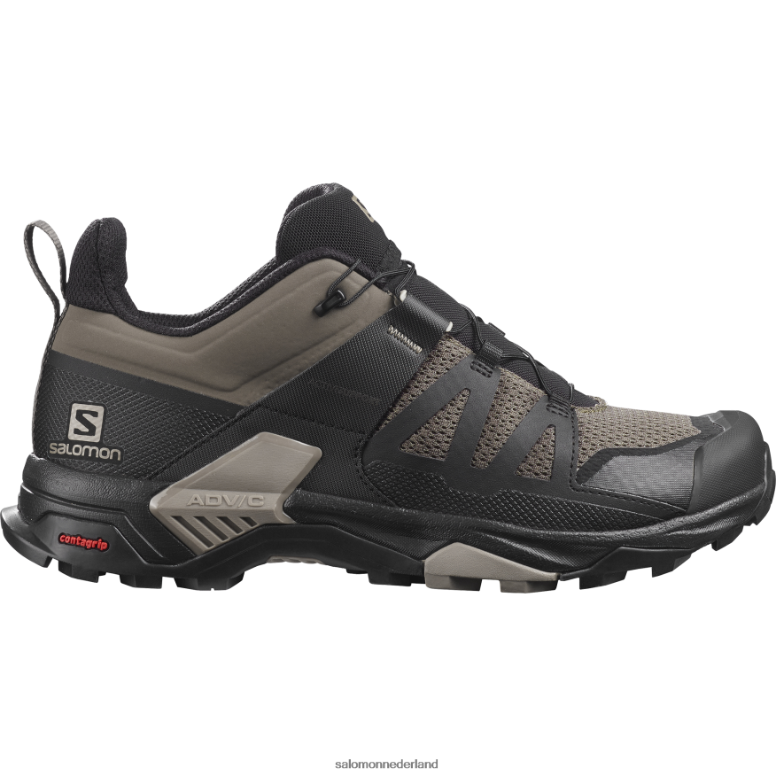 heren wandelschoenen - x ultra 4 bungeekoord/zwart/vintage kaki NTFJN627 Salomon