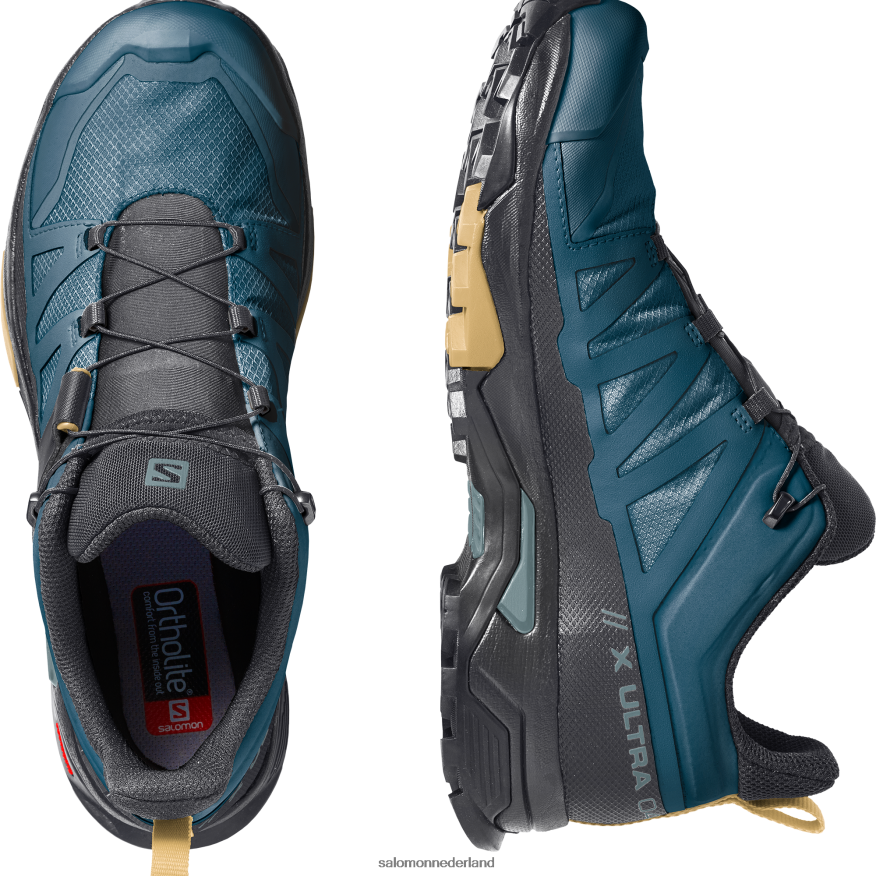 heren wandelschoenen - x ultra 4 gore-tex legioenblauw/zwart/herfstblad NTFJN617 Salomon