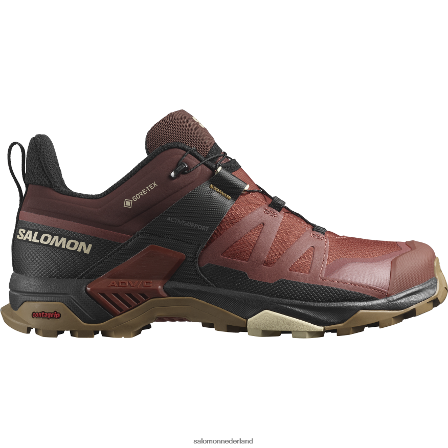 heren wandelschoenen - x ultra 4 gore-tex verbrande henna/zwart/dof goud NTFJN615 Salomon