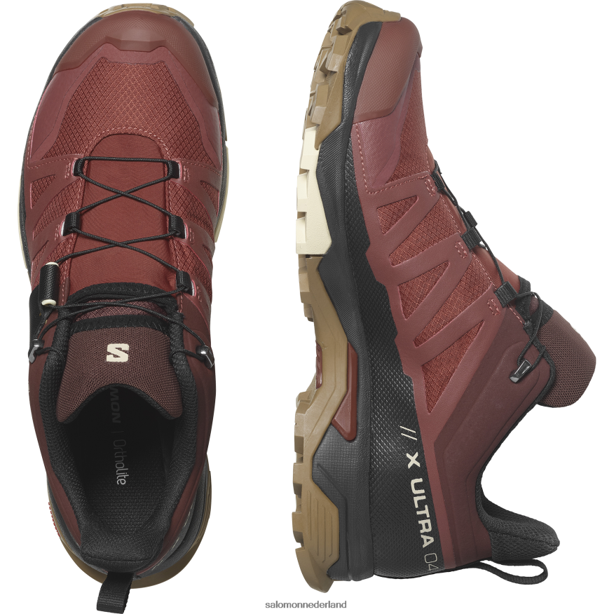 heren wandelschoenen - x ultra 4 gore-tex verbrande henna/zwart/dof goud NTFJN615 Salomon