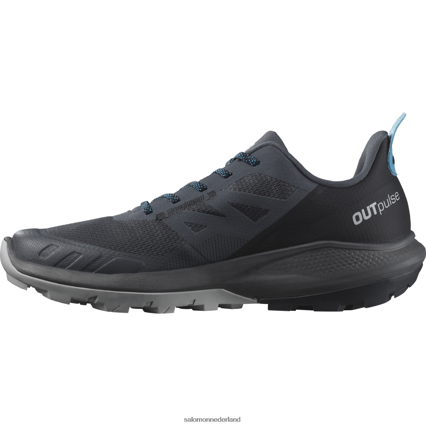 herenwandelschoenen - outpulse ebbenhout/zwart/algiersblauw NTFJN630 Salomon