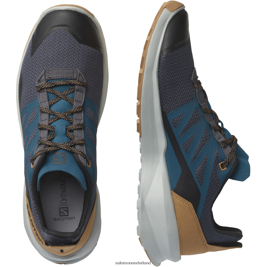 herenwandelschoenen - patrouille magneet/parelblauw/tabaksbruin NTFJN646 Salomon