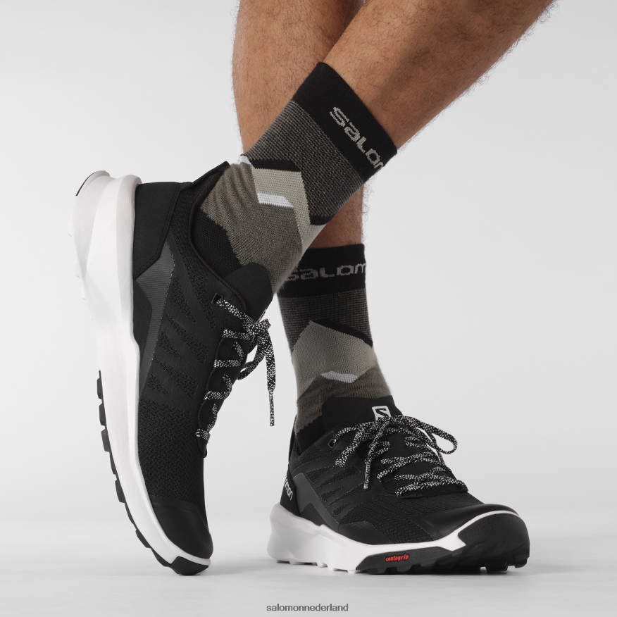 herenwandelschoenen - patrouille zwart wit NTFJN647 Salomon
