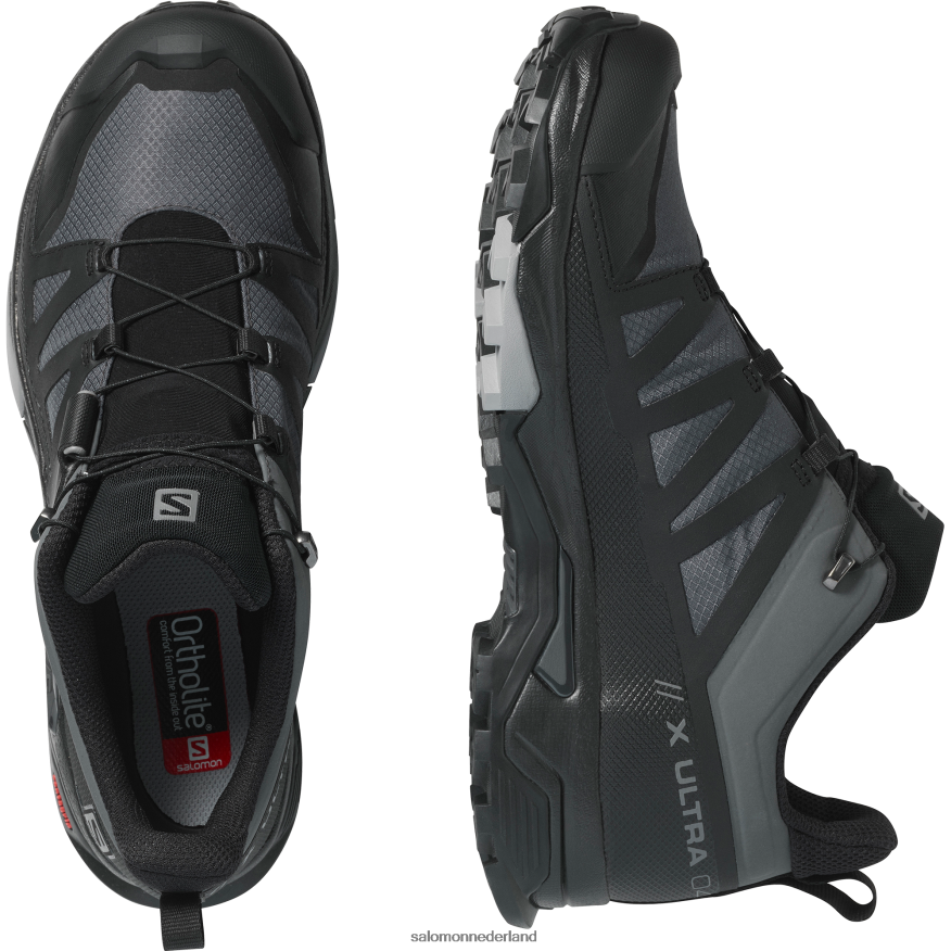 herenwandelschoenen - x ultra 4 brede gore-tex magneet/zwart/monument NTFJN641 Salomon