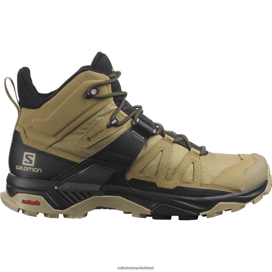 herenwandelschoenen - x ultra 4 mid gore-tex kelp/zwart/safari NTFJN612 Salomon