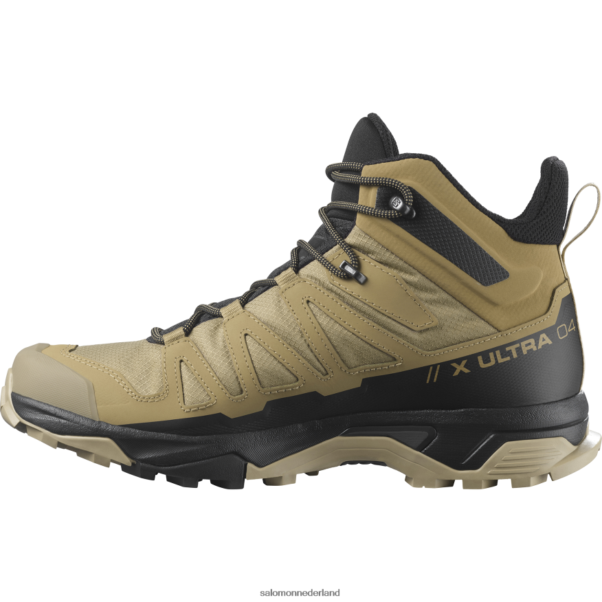 herenwandelschoenen - x ultra 4 mid gore-tex kelp/zwart/safari NTFJN612 Salomon