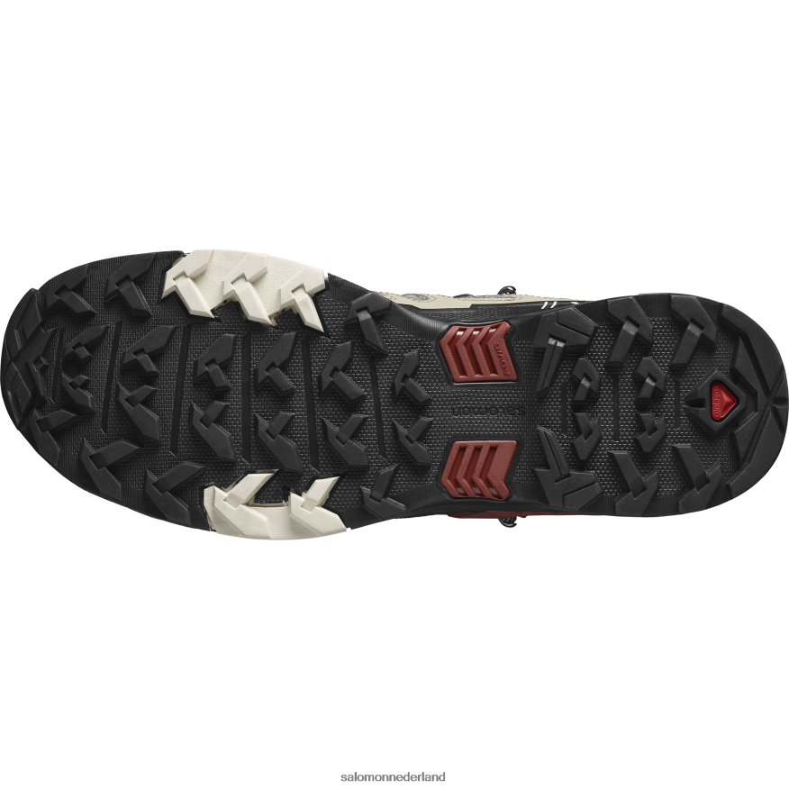 herenwandelschoenen - x ultra 4 mid gore-tex vintage kaki/zwart/verbrande henna NTFJN611 Salomon