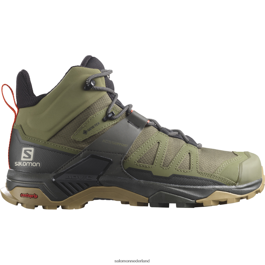herenwandelschoenen - x ultra 4 middelbrede gore-tex diep korstmosgroen/turf/kelp NTFJN643 Salomon