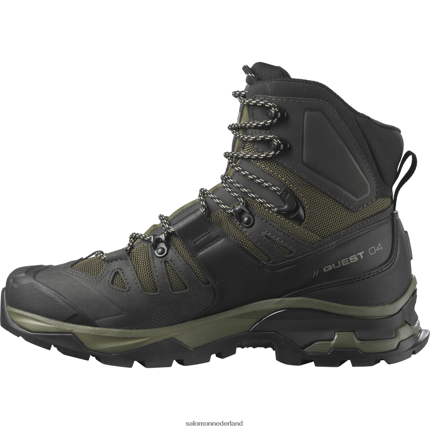 leren heren wandelschoenen - quest 4 gore-tex olijfnacht/turf/safari NTFJN65 Salomon