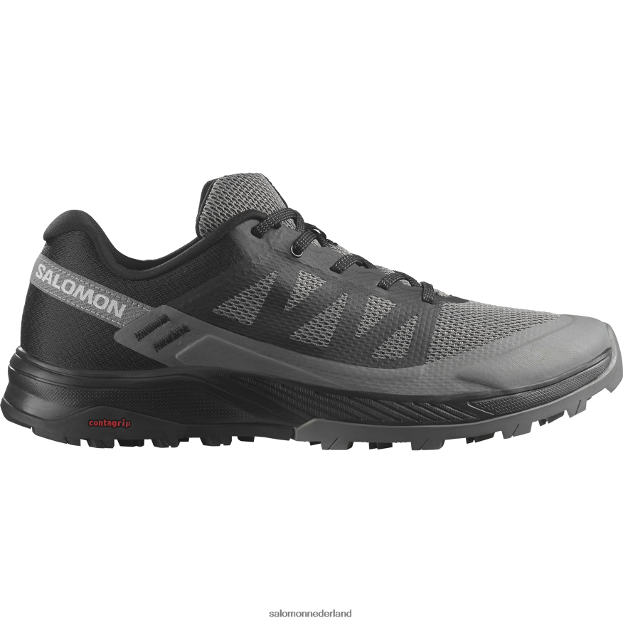 wandelschoenen voor heren - outrise zwart/tin NTFJN622 Salomon