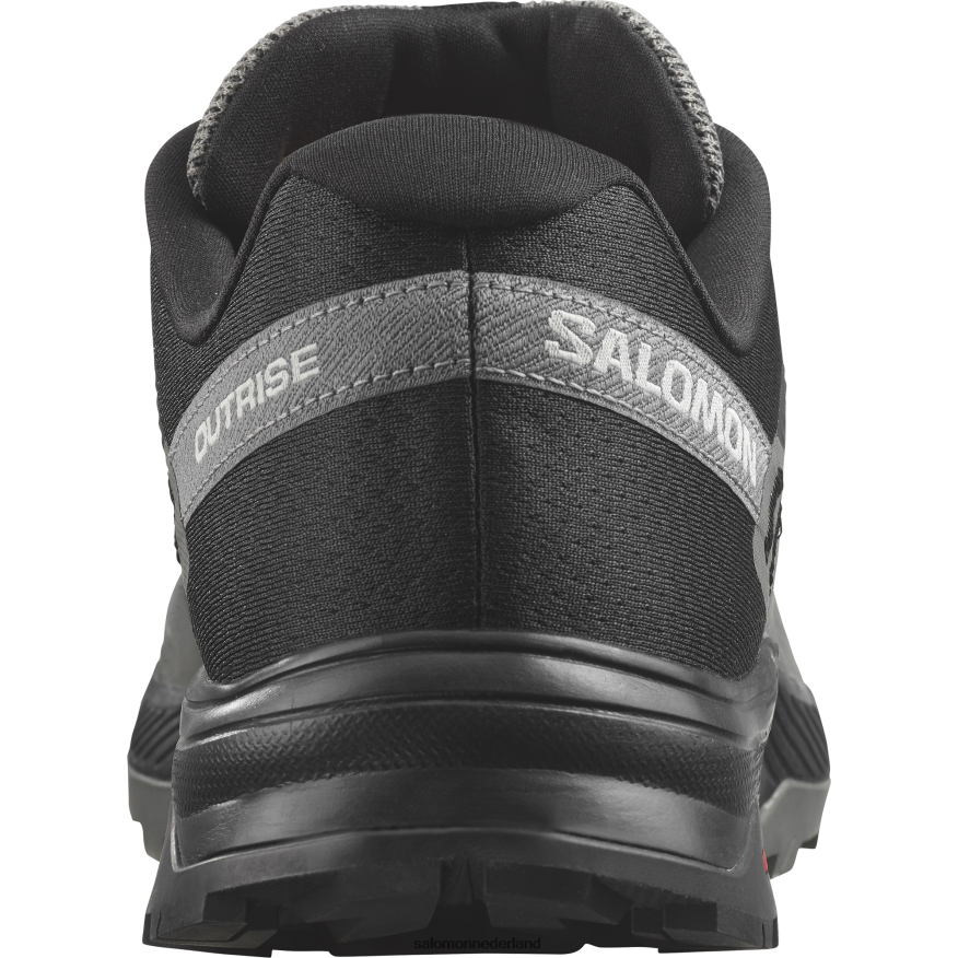 wandelschoenen voor heren - outrise zwart/tin NTFJN622 Salomon