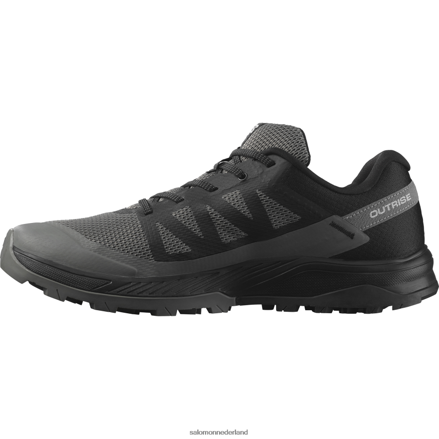 wandelschoenen voor heren - outrise zwart/tin NTFJN622 Salomon