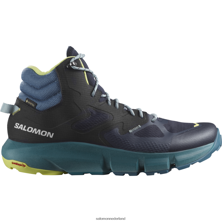 wandelschoenen voor heren - voorspellen wandeling mid gore-tex donkere saffier/blauwe as/zonnige limoen NTFJN656 Salomon