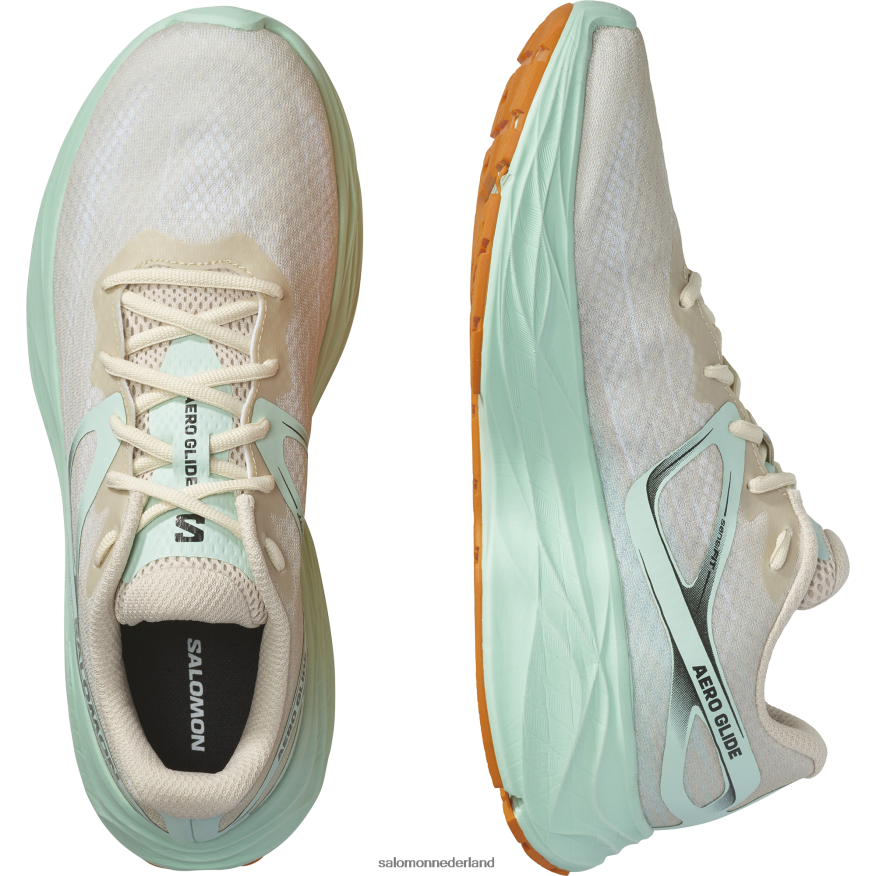 hardloopschoenen voor heren - aero glide gebleekt zand/yucca/oranje peper NTFJN61066 Salomon