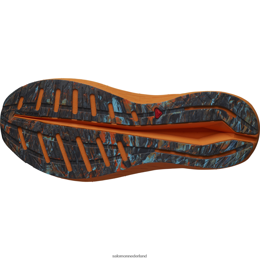 hardloopschoenen voor heren - aero volt kurkuma/vurig rood/blauwe uitstraling NTFJN660 Salomon