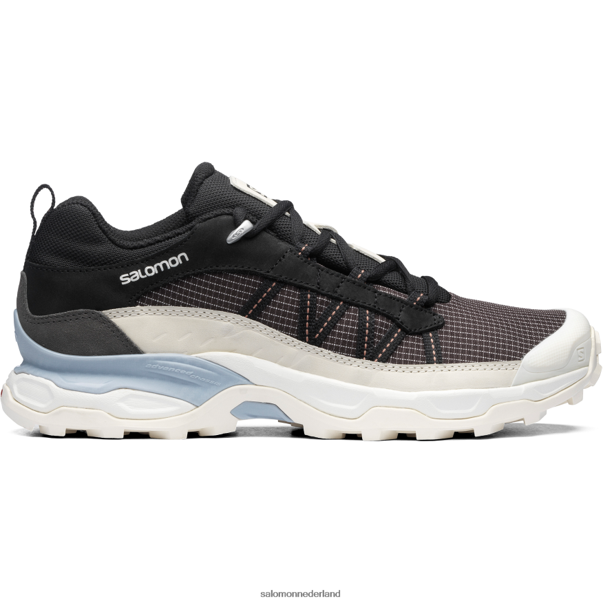 sportschoenen voor heren - shelter laag leer chocolade pruim/vanille ijs/zen blauw NTFJN6173 Salomon