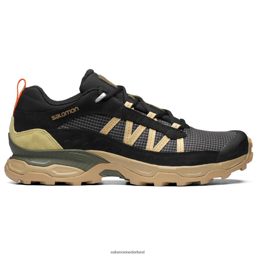 sportschoenen voor heren - shelter laag leer zwart/kelp/preigroen NTFJN6170 Salomon