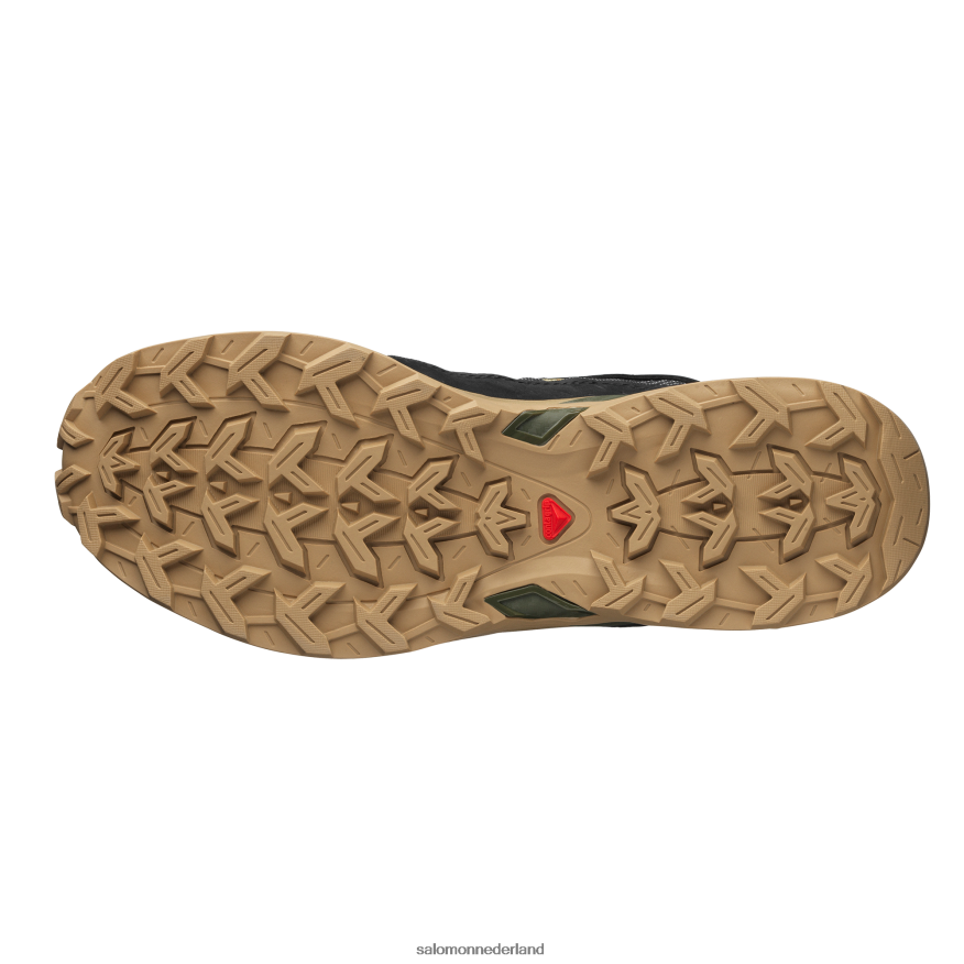 sportschoenen voor heren - shelter laag leer zwart/kelp/preigroen NTFJN6170 Salomon