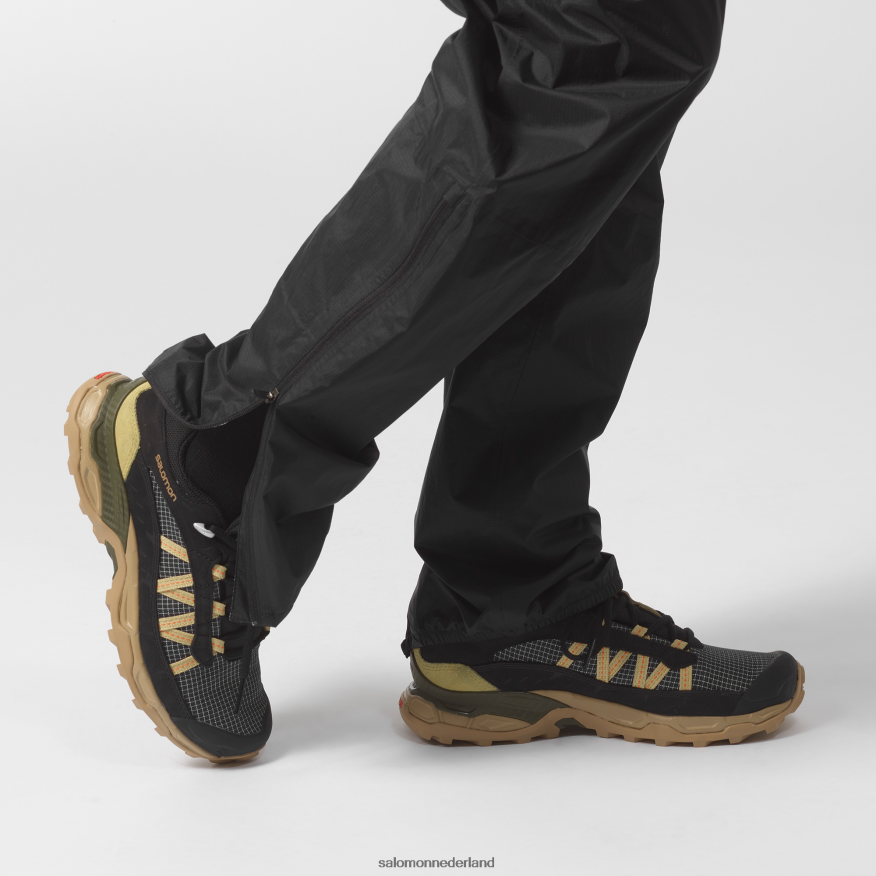 sportschoenen voor heren - shelter laag leer zwart/kelp/preigroen NTFJN6170 Salomon