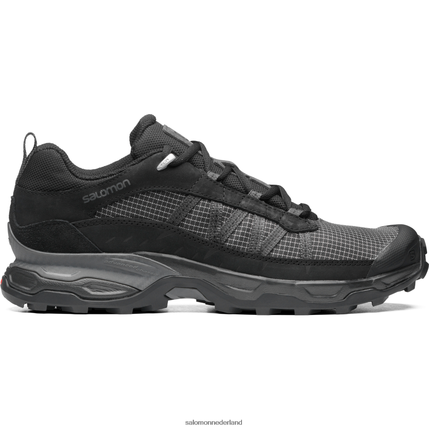 sportschoenen voor heren - shelter laag leer zwart/magneet NTFJN6171 Salomon