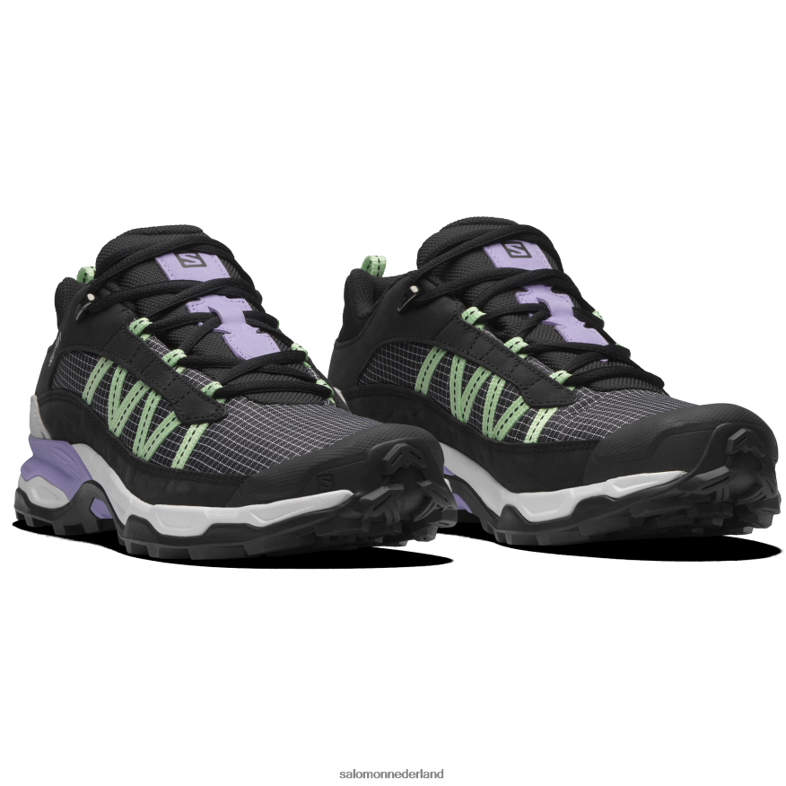 sportschoenen voor heren - shelter laag leer zwart/wit/patinagroen NTFJN6172 Salomon