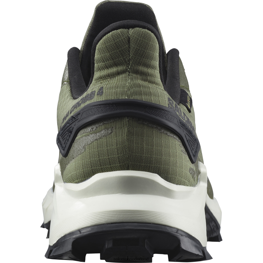 trailrunningschoenen voor heren - alphacross 4 gore-tex diep korstmosgroen/vanille-ijs/olijfnacht NTFJN61476 Salomon