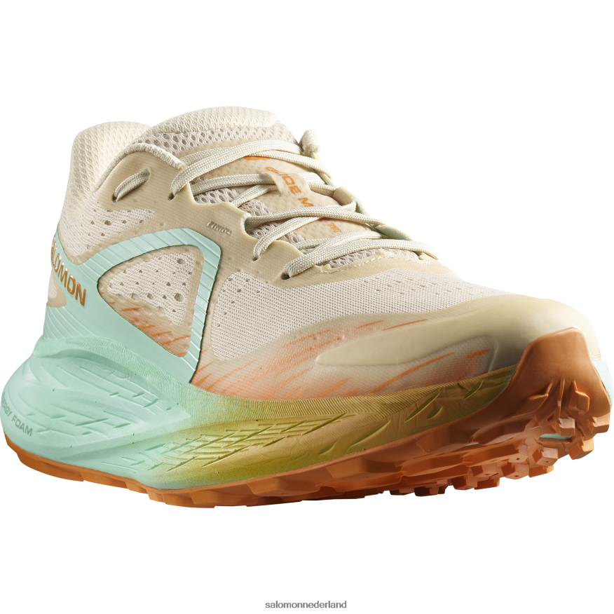 trailrunningschoenen voor heren - glide max tr gebleekt zand/yucca/oranje peper NTFJN61446 Salomon
