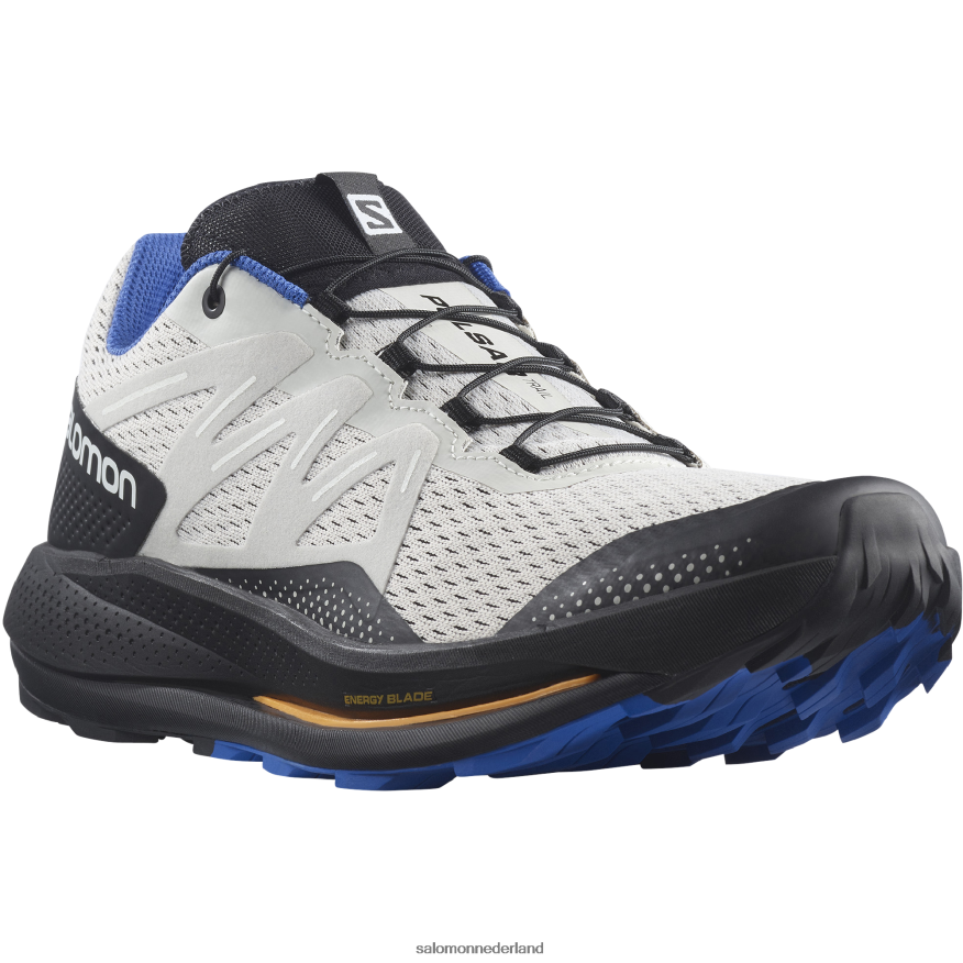 trailrunningschoenen voor heren - pulsar trail maansteen/zwart/oogverblindend blauw NTFJN61461 Salomon