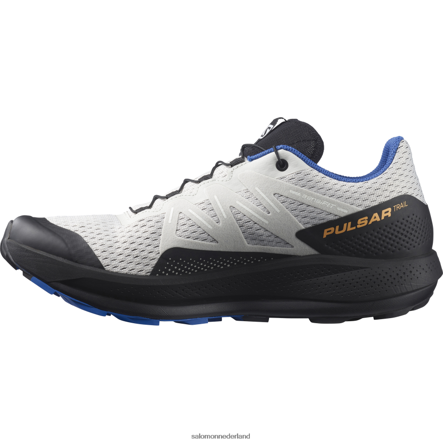 trailrunningschoenen voor heren - pulsar trail maansteen/zwart/oogverblindend blauw NTFJN61461 Salomon