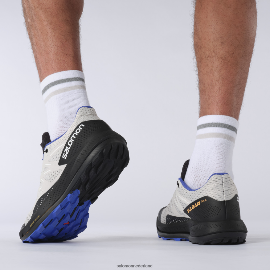 trailrunningschoenen voor heren - pulsar trail maansteen/zwart/oogverblindend blauw NTFJN61461 Salomon