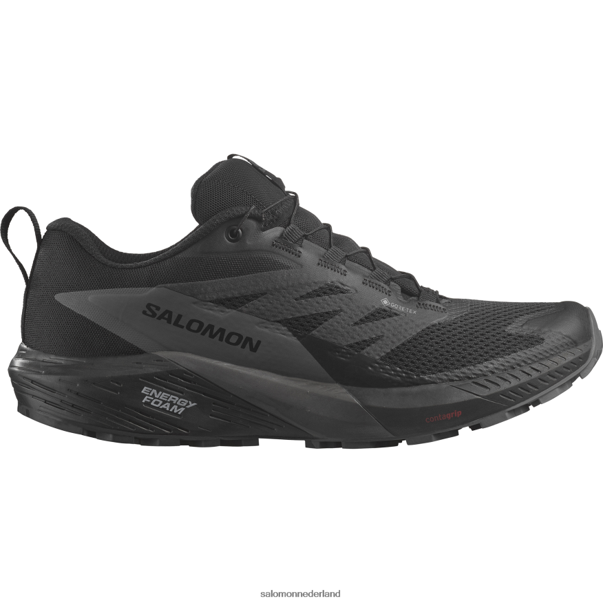 trailrunningschoenen voor heren - sense ride 5 gore-tex zwart/magneet NTFJN61444 Salomon