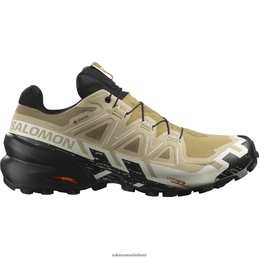 trailrunningschoenen voor heren - speedcross 6 gore-tex kelp/zwart/vanille-ijs NTFJN61466 Salomon