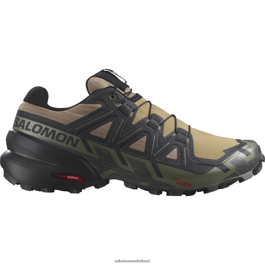 trailrunningschoenen voor heren - speedcross 6 kelp/zwart/diep korstmosgroen NTFJN61455 Salomon