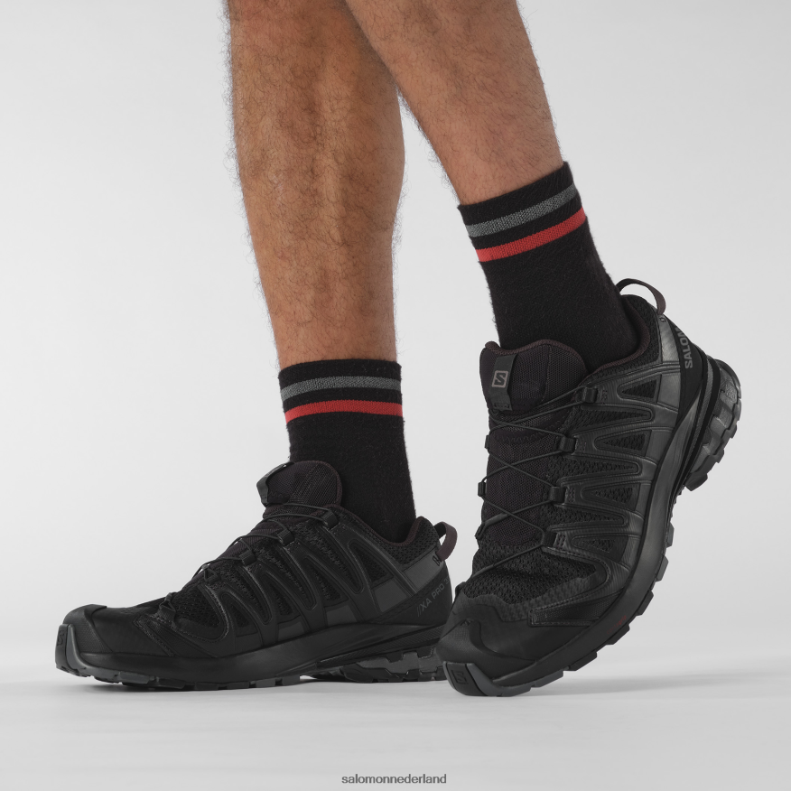 trailrunningschoenen voor heren - xa pro 3d v8 breed zwart/magneet NTFJN61474 Salomon