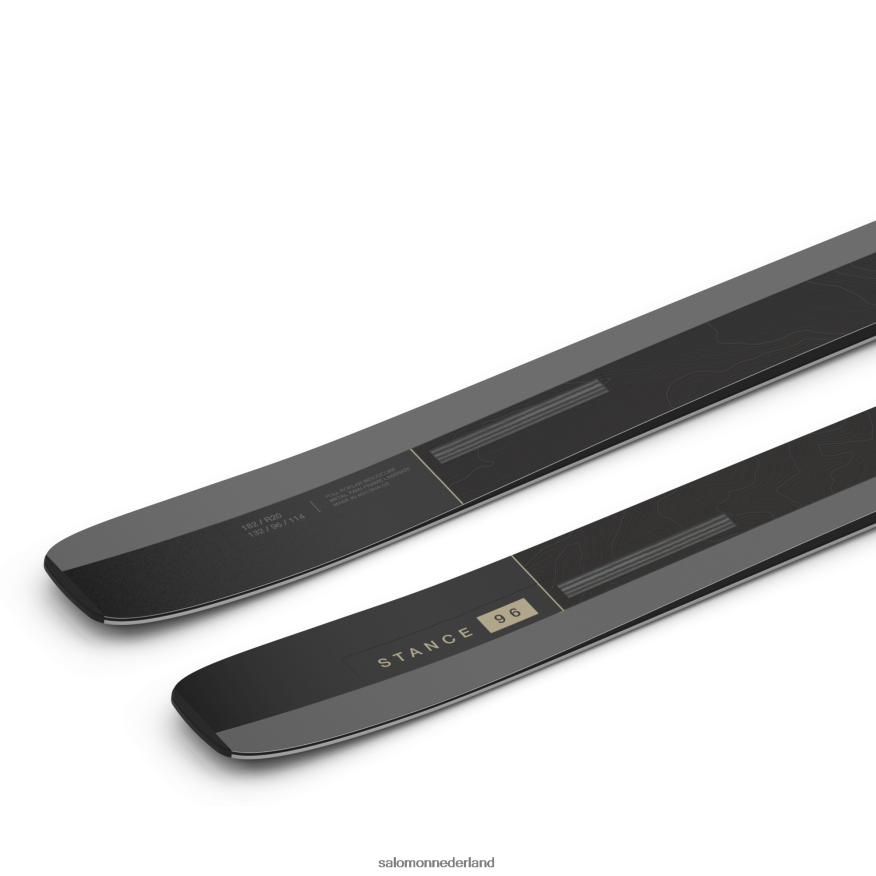 all-mountain ski's voor heren, stand 96 zwart/donkergrijs/bleek kakhi metallic NTFJN61213 Salomon